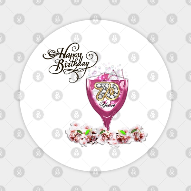 Happy 70th Birthday Greeting Magnet by KC Morcom aka KCM Gems n Bling aka KCM Inspirations